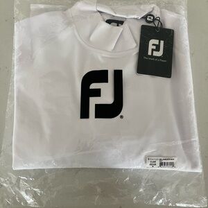 FootJoy White Long Sleeve Thermal Fabric Mock Turtleneck